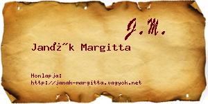 Janák Margitta névjegykártya